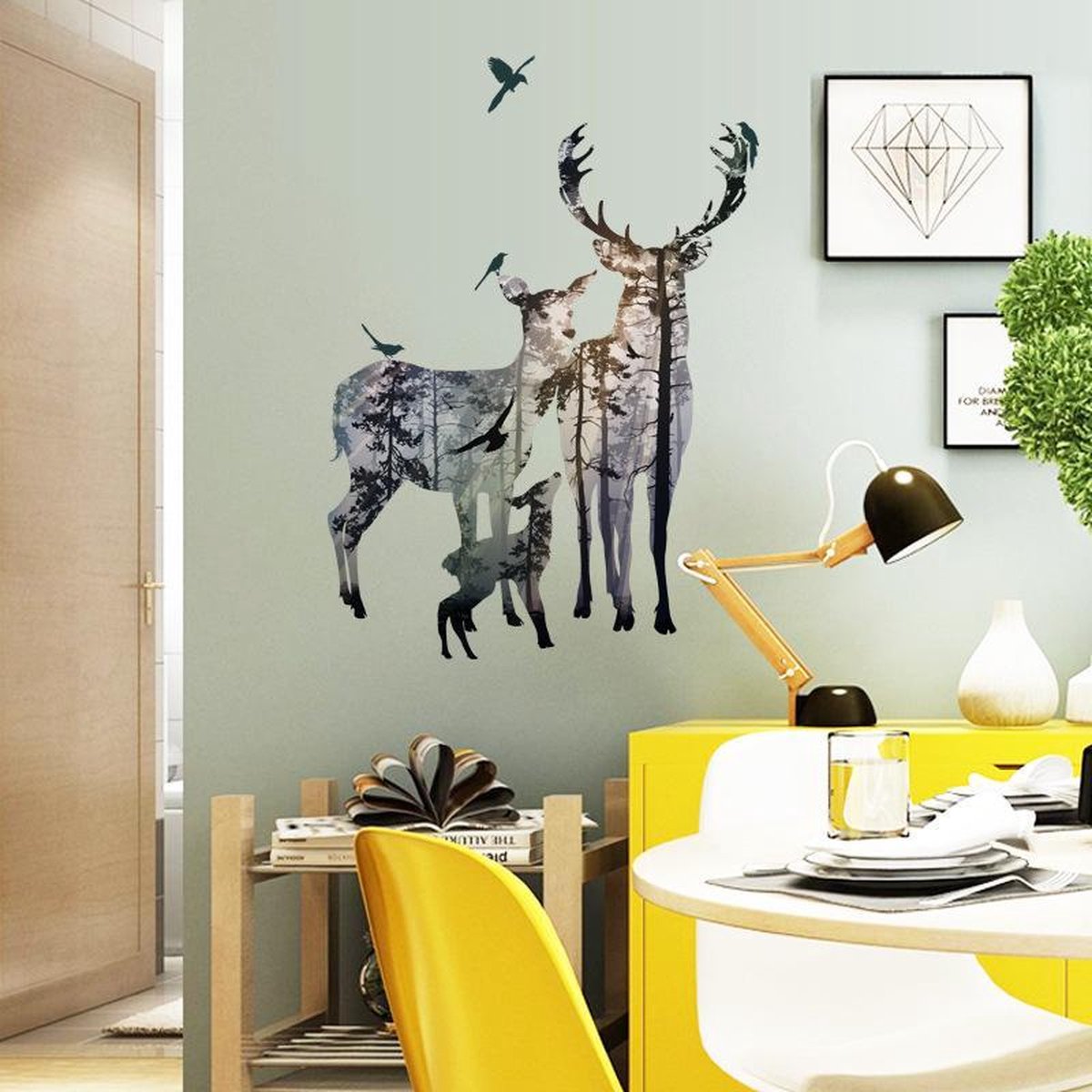 Muursticker vos - eland - natuur | woonkamer - slaapkamer - kinderkamer |  modern - design | bol.com