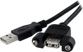 StarTech 30 cm lange, paneel monteerbare USB-kabel A naar A - F/M