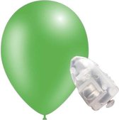 5 stuks ledverlichte Feestballonnen metallic groen 26 cm met losse LED-lampjes