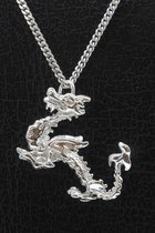 SLIACETE 925 sterling zilveren drakenketting voor dames, geboortesteen en draak, halsketting, sieraad, cadeau voor drakenliefhebbers, Sterling zilver, Saffier