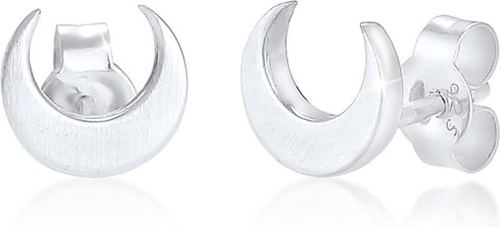 maan oorbellen zilver