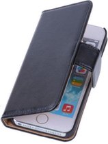 Étui Smartphone bibliothèque brillant en cuir PU noir pour iPhone 6