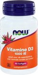 Now Foods - Vitamine D3 1000 IE - Belangrijk voor Immuunsysteem en Spierwerking - 90 Softgels