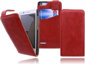 Devills CRAZY Brick Red Huawei Ascend G6 Lederen Flip case Telefoonhoesje