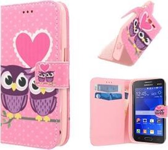 Samsung Core 2 G355H Hoesje Case Uiltjes Love Roze | bol.com