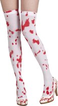 18 stuks: Kousen Bloederig - Wit met rood bloed