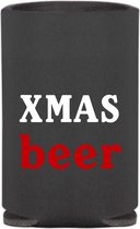 4 st. bier blik koelhoudhoes Kerstmis thema| zwart | Feestdagen kado idee