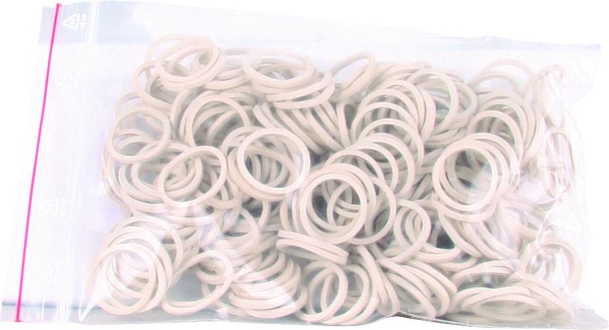 Witte invlecht elastiekjes 50 gr