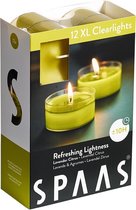 Spaas XL Clearlights Geparfumeerde Waxinelichtjes - Refreshing Lightness - Lavender & Citrus - 12 Stuks