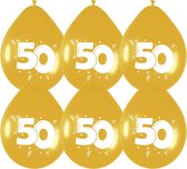 Ballonnen Metallic Goud "50" (6ST)