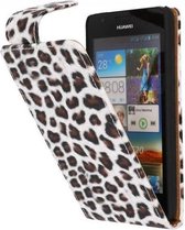 Luipaard Classic Flip Case Hoesjes voor Huawei Ascend G525 Bruin