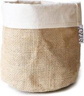 SIZO jute bag natural/wit D15 H15cm