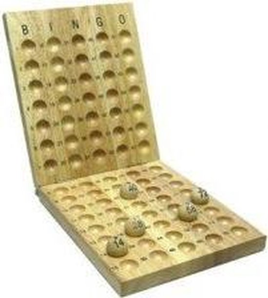 Afbeelding van het spel Bingo controlebord hout voor 75 ballen