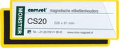 Coroset magnetische etikethouder, 50/VE, 220x81mm, geel