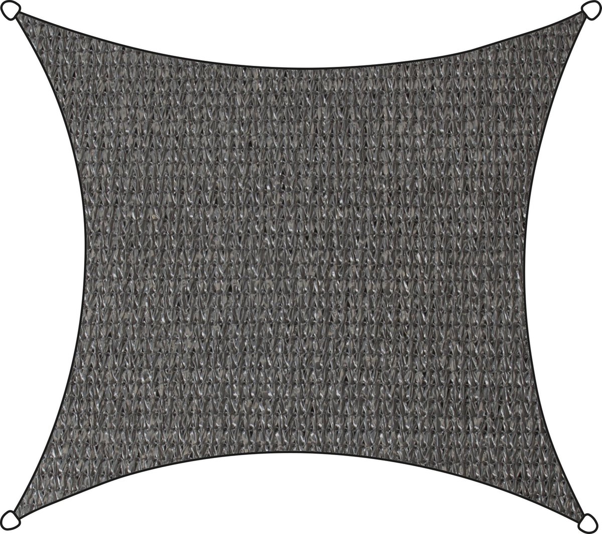 Livin' Outdoor Schaduwdoek HDPE Vierkant Antraciet 360x360 cm