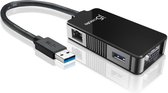 j5create JUA370BE USB3.0 USB3.0, / RJ45 / VGA Zwart kabeladapter/verloopstukje