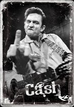 Metalen Postcard  - Johnny Cash Finger   - leuk om hebben als Fan