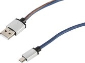 S-Conn 14-50029, 2 m, USB A, Micro-USB B, USB 2.0, 480 Mbit/s, Bleu