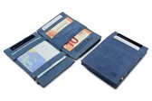 Garzini compacte Portemonnee voor heren en dames uit leder, Kaarthouder met RFID-bescherming, Portefeuille met muntvak en plaats voor 7 kaarten, Magic Wallet Essenziale, Blauw