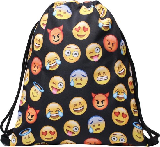 Emoji Gym bag noir - Perfect comme sac de sport / sac de natation /  cartable | bol.com