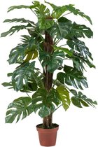 Kunstplant - kunstplant voor binnen - vingerbladplant 140 cm hoog, 75 cm breed