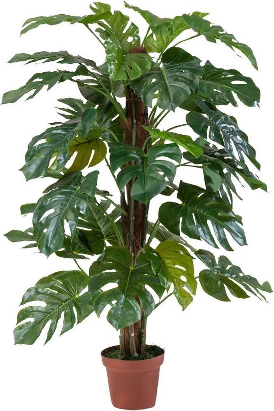 Kunstplant - kunstplant voor binnen - vingerbladplant 140 cm hoog, 75 cm  breed | bol.com