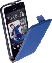 LELYCASE Flip Case Lederen Hoesje HTC Desire 601 Zara Blauw