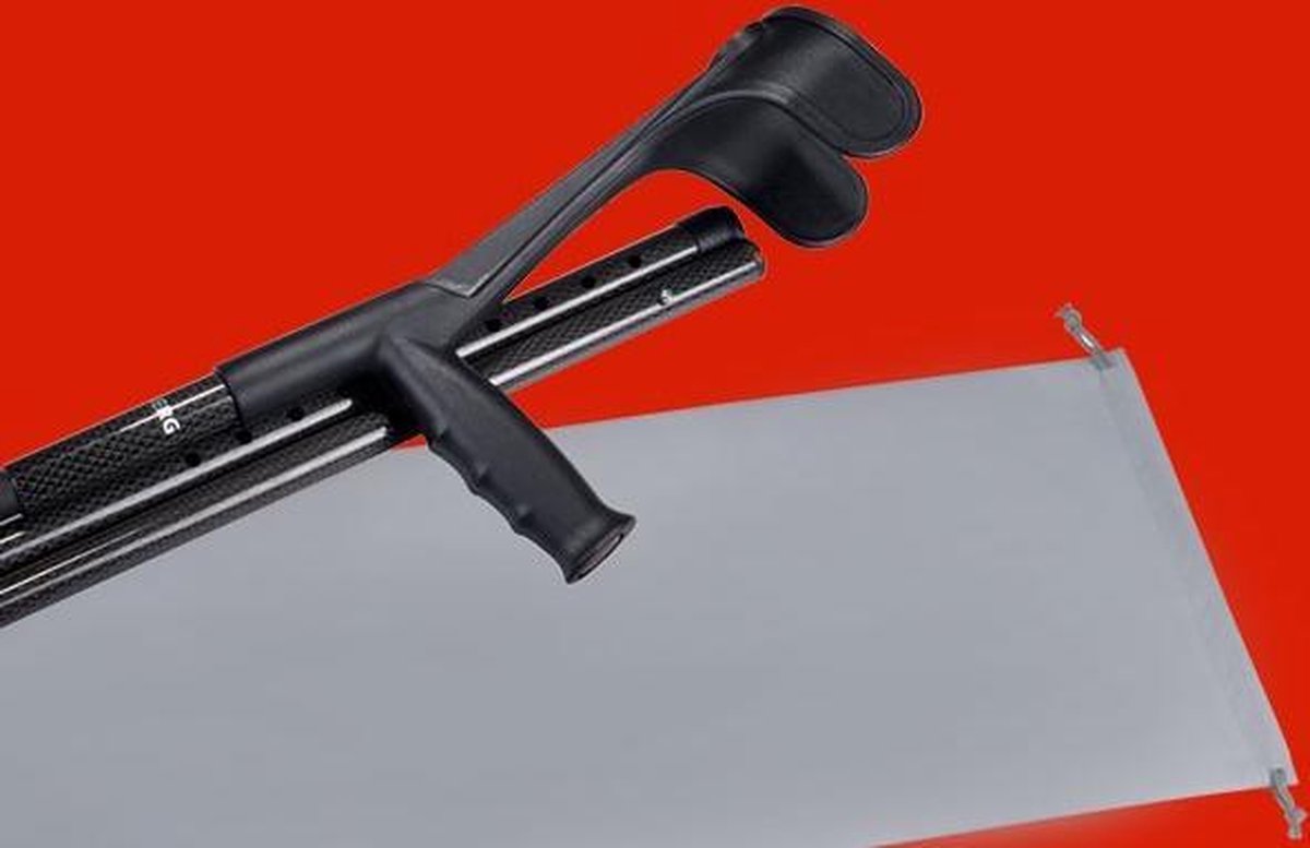 Goedkoopste Per stuk | Zwart | Rechts | Opvouwbare Carbon Kruk / Loopkruk / Elleboogkruk | Anatomische Softgrip handvat & gratis opbergtas