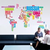 Muursticker Wereldkaart / Wereldbol Poster / Wereldmap / World map / Wereld Kaart