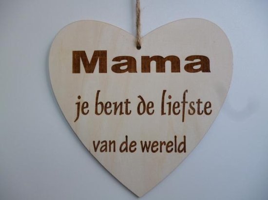 tekstbord hartje mama jij bent de liefste | bol