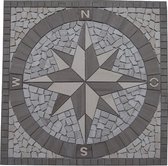 Mozaiek tegel - medallion - windroos - 120 x 120 cm - natuurkleur - 033