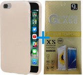 BestCases.nl Wit TPU silicoon back cover case hoesje met tempered glass screen protector voor Apple iPhone 6 / 6s