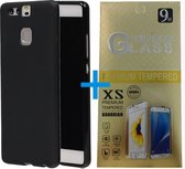 BestCases.nl Zwart TPU silicoon back cover case hoesje met tempered glass screen protector voor Huawei Y560 / Y5