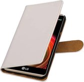 Bookstyle Wallet Case Hoesje Geschikt voor LG X Power Wit