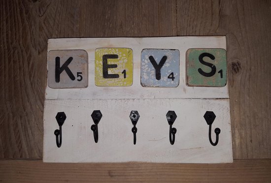 Sleutelrek scrabble letters Keys 20x30cm | bol.com