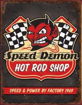 Speed Demon - Hot Rod Shop - Retro wandbord - Amerika USA - metaal.