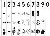 Vaessen Creative Lightbox Funky Symbolen en Cijfers, 78 stuks