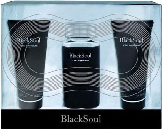 Ted Lapidus Black Soul EDT 100 ML + 100ML Aftershave Balsem + 100 ML All Over Shampoo - Ted Lapidus