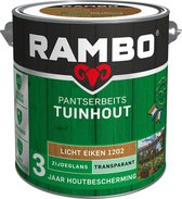 Rambo Pantserbeits Tuinhout Zijdeglans Transparant - Gelijkmatig Vloeiend - Licht Eiken - 2.5L