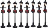 Lemax - Gas Lantern Street Lamp -  Set Of 8 -  B/o (4.5v) - Kersthuisjes & Kerstdorpen
