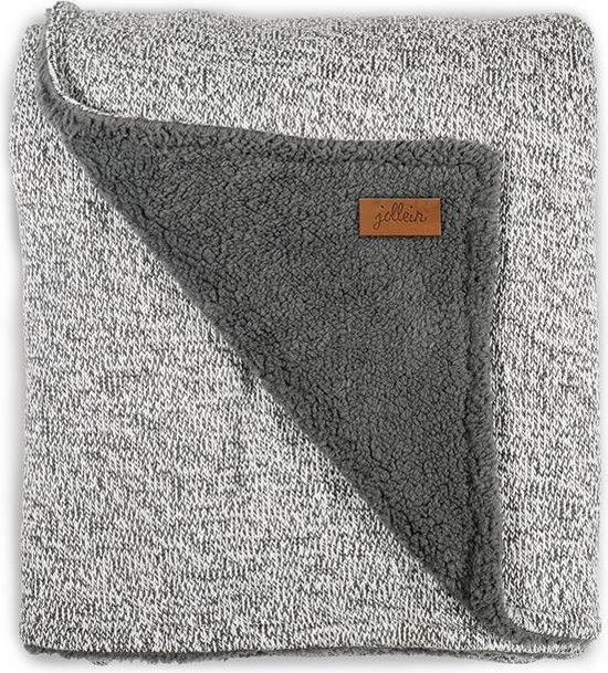 Jollein Deken Stonewashed knit 4-seizoenen 75x100cm - grey