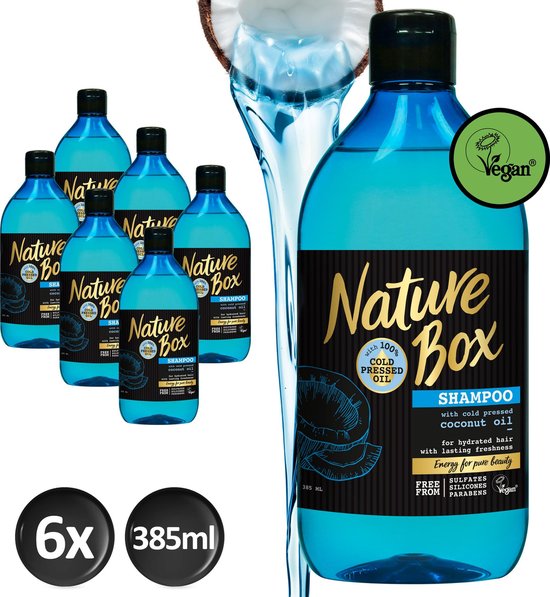 Nature Box Kokos Vegan Shampoo 385ml - 6 stuks - Voordeelverpakking |  bol.com