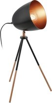 EGLO Vintage Chester - Tafellamp - 1 Lichts - Zwart - Koper