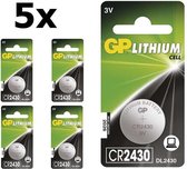 5 Stuks GP CR2430 3v lithium knoopcelbatterij