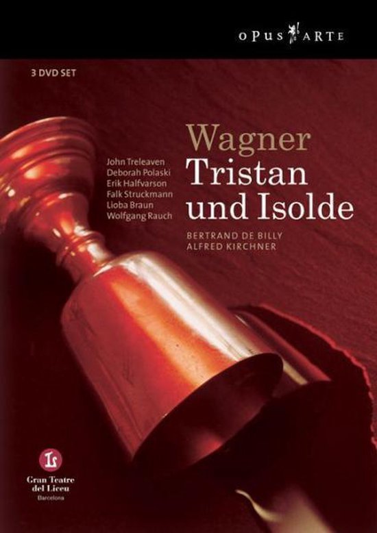 3-dvd-set Wagner Tristan und Isolde met gouden kelk op de voorgrond.
