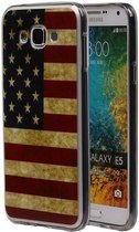 Amerikaanse Vlag TPU Backcover Case Hoesjes voor Galaxy E5 USA