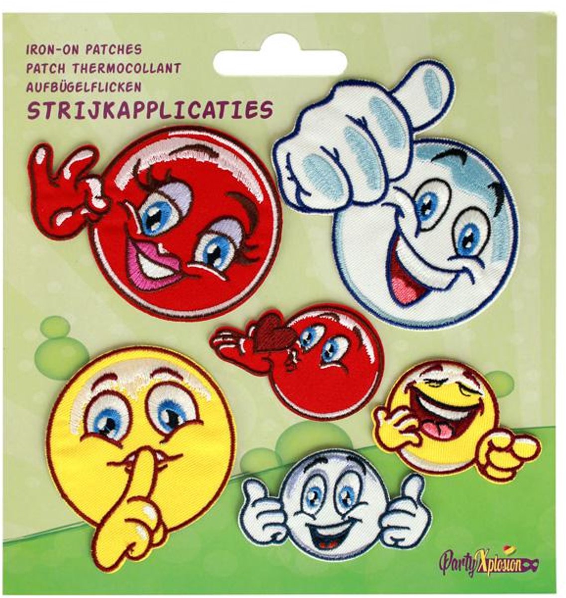 Applicaties 6 stuks op kaart Oeteldonk smileys