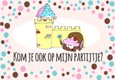Prinsessen uitnodigingen - kinderfeestje - uitnodigingskaartjes Prinses - 8 stuks