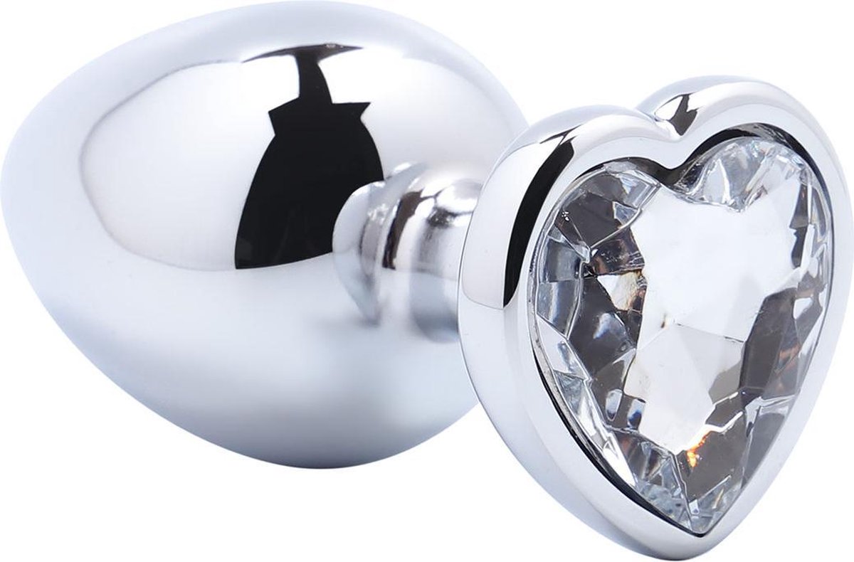 Goedkoopste Banoch - Buttplug Coeur Transparent Small -Metaal - Hart - Diamant Steen