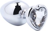 Banoch - Buttplug Coeur Transparent Small -Metaal - Hart - Diamant Steen
